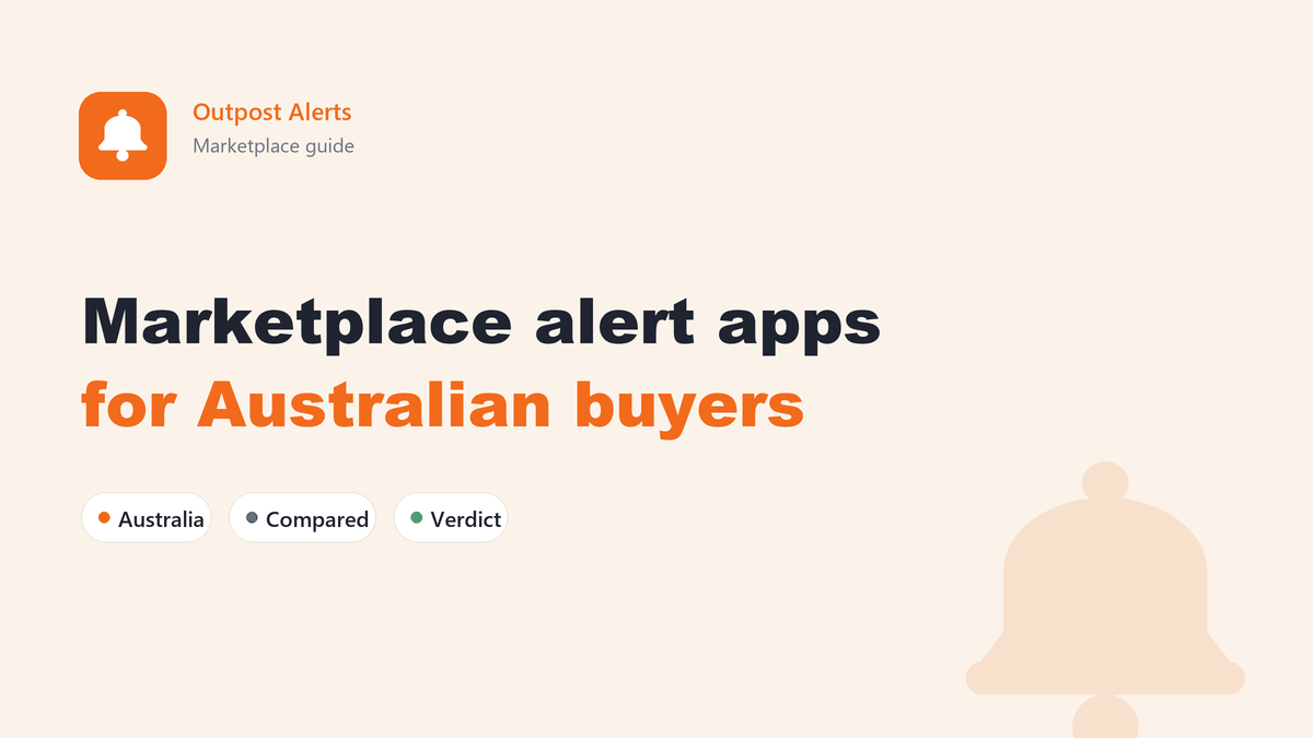 Comparison of Facebook Marketplace alert apps available to Australian buyers, showing check speed and coverage