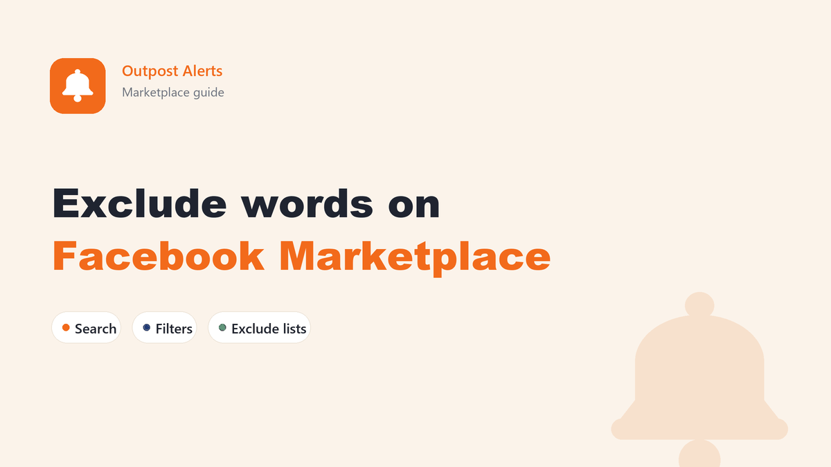 Facebook Marketplace search results with cases, wanted posts and parts listings removed by exclude words