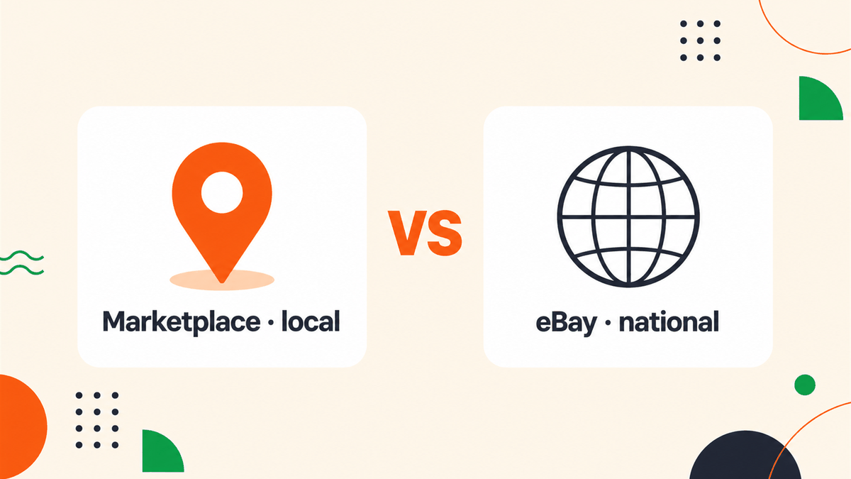 Facebook Marketplace local pin versus eBay global reach comparison for resellers